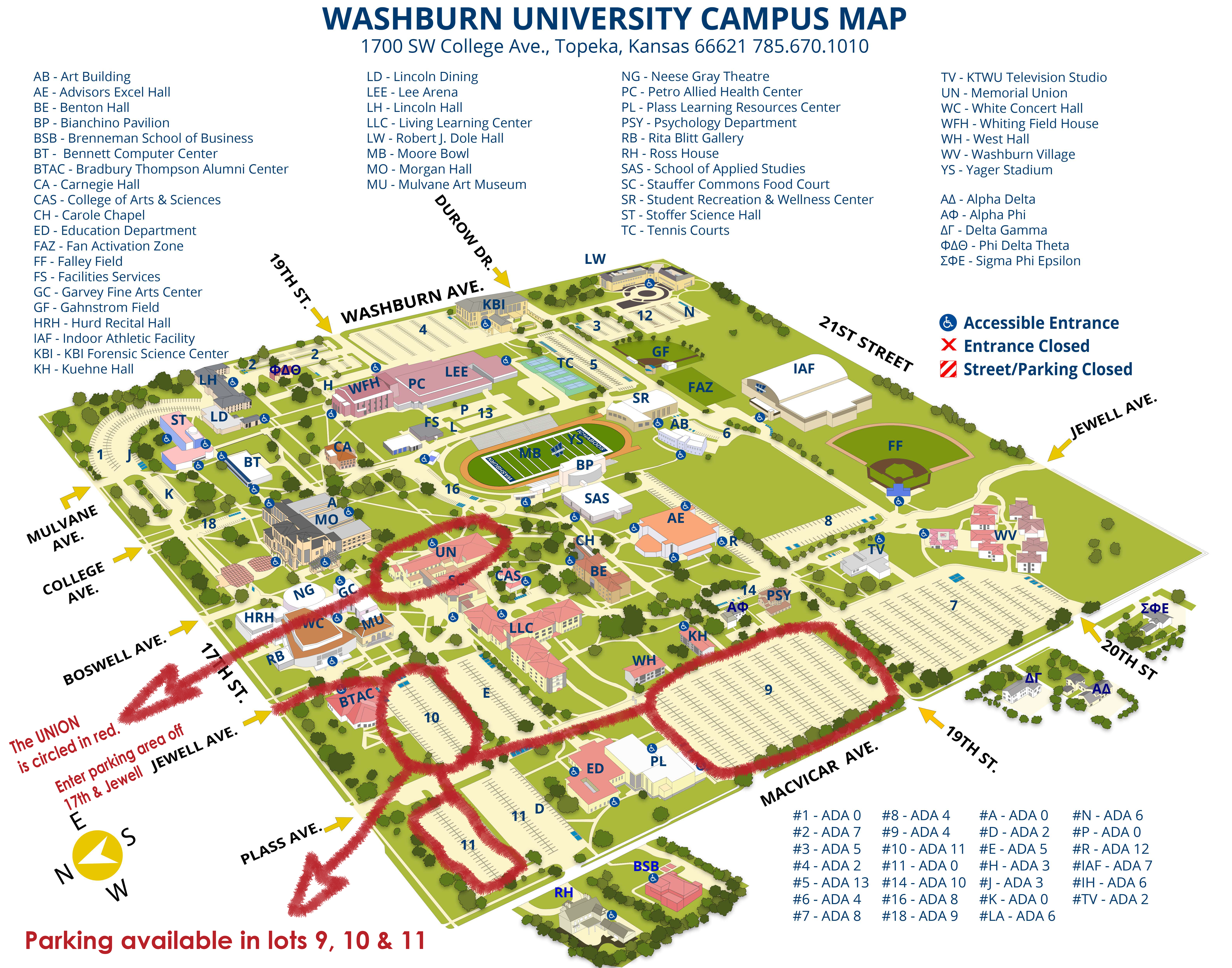 Washburn Campus Map